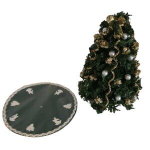 NWT Doll House Miniature Christmas Tree with Skirt